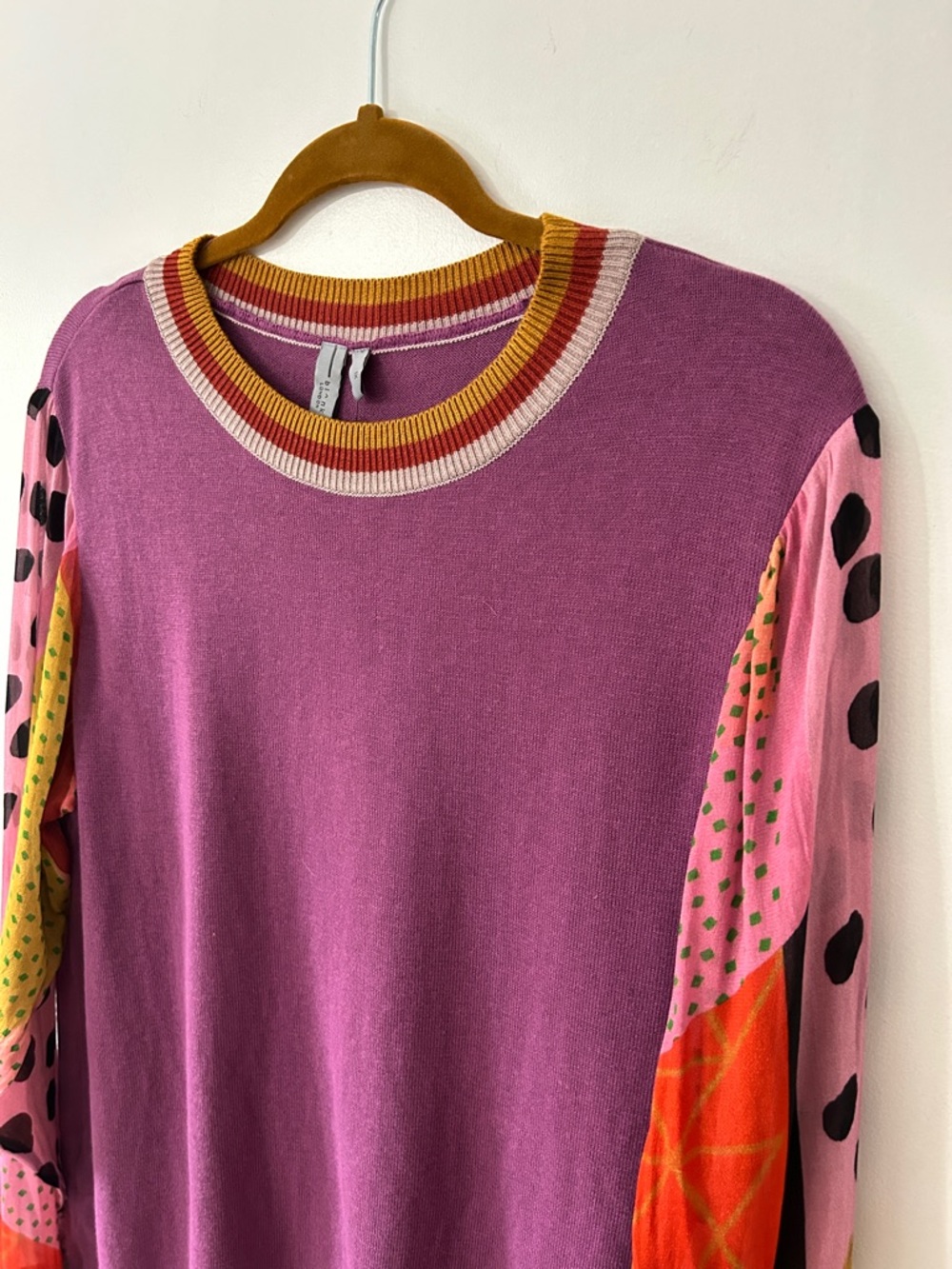 Bl^nk London Sweater Women’s XL Purple Bohemian Crewneck Pullover - Picture 15 of 16